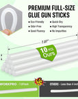 Hot Glue Gun Full Size - 60/100W Dual Temp Glue Gun and Sticks Set with 10 PCS Glue Sticks (7/16") - 90S Fast Preheating Hot Glue Gun Kit for Construction, Crafting, DIY and Repairs - White