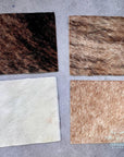 Cowhides Nice Variety 15 Pieces Hair on Cow Hide Scrap Leather Hide Remnant (15), Multi Color, 6X6