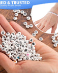 800 PCS Letter Beads for Bracelets, Colorful Alphabet Beads for Jewelry Making with Acrylic round Beads, Heart, Star Charms and 52' Elastic String Thread (Multicolor800)