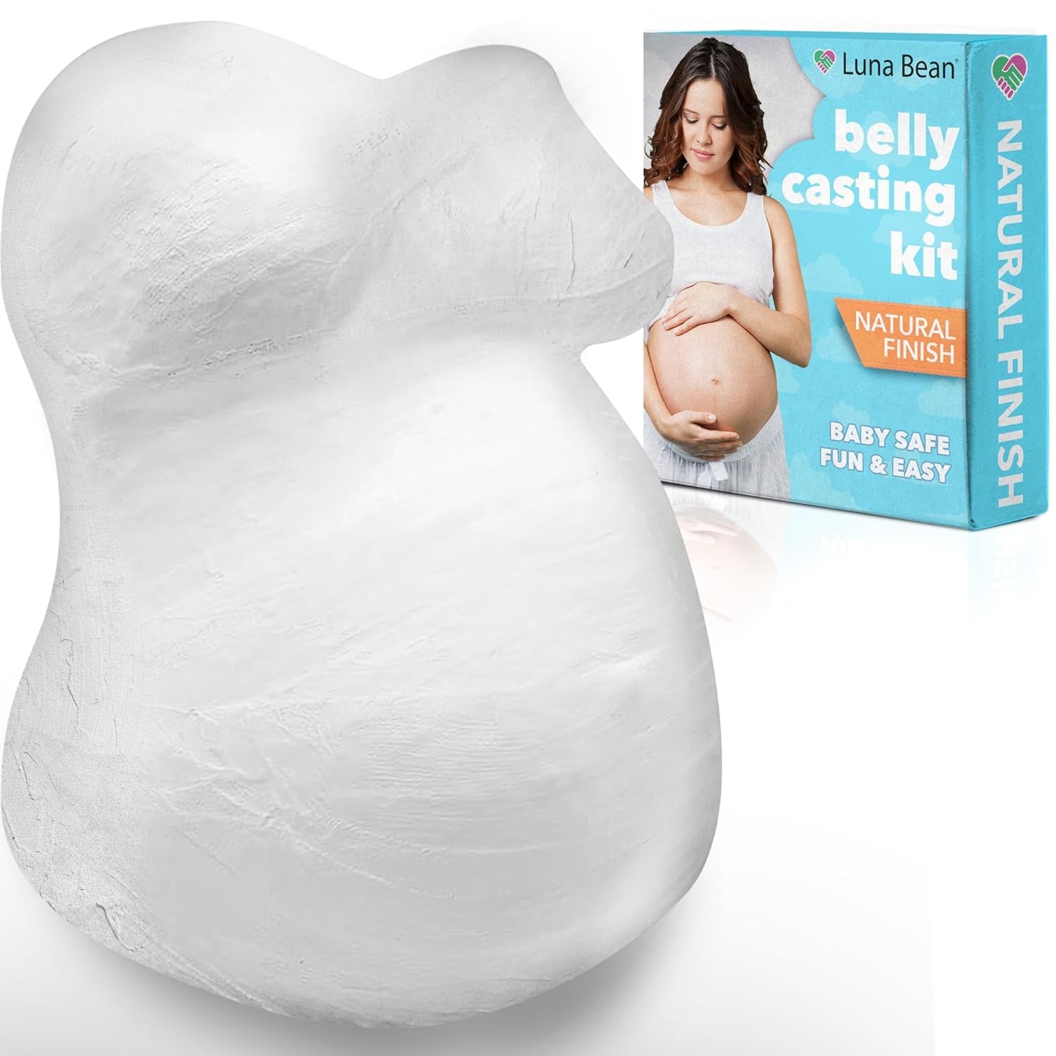 Luna Bean Belly Casting Kit Pregnancy, Deluxe Belly Cast with Smooth Finish - Gift for Expecting Mom, Baby Nursery Decor, Mothers Day Keepsake, Mom to Be Gift, Pregnant Mom Gifts