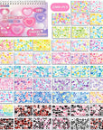 2300PCS Scrapbook Stickers Cute Butterfly Stars Heart Stickers Self Adhesive Korean Bows Ribbons Stickers Book for Kids Girls Boys Aesthetic Craft Scrapbooking Junk Journal Diary 50-Page