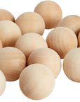 1.5 Inch Wooden Balls for Crafts, Unfinished round Wood Spheres for DIY Projects (20 Pack)
