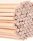 BFDYY Unfinished Natural Wood Craft Dowel Rods 100 Pack(Wood Color-12 X 1/8 Inch)