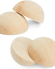 100 Pack Half Wooden Spheres for Crafts, 1-Inch Split Wood Balls for Home Decor, Gnome Noses