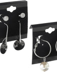 Earring Cards - 100-Pack Earring Card Holder, Velvet Hanging Jewelry Display Cards for Earrings, Ear Studs, Black, 2 X 2 Inches