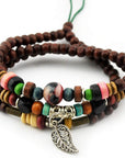 600Pcs Natural round Euro Wood and Coffee Colored Beads Wood Beads 8Mm Diameter Wooden for DIY Jewelry Bracelet Makings