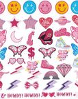 48 Pcs Pink Preppy Iron on Patches for Girls Cute Sew on Patches Y2K Applique Embroidered Repair Decorations DIY Accessories Craft for Backpack Hat Jackets Jeans Dress