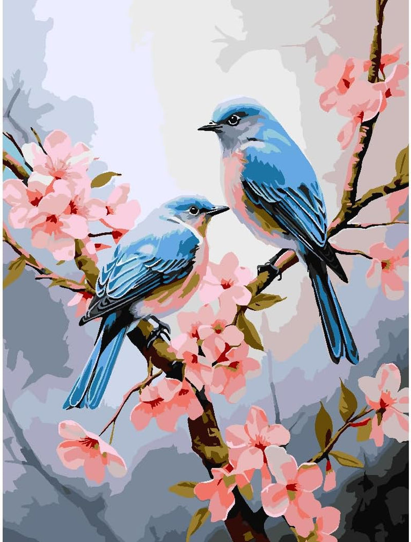 Owl Paint by Number for Adult Kit, DIY Acrylic Paint by Numbers for Adults Beginner, Owl and Flowers Oil Painting by Number on Canvas for Home Wall Decor 16X20Inch