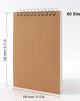 20 PCS A6 Size Top Spiral Bound Sketch Notebooks, Blank Kraft Brown Cardboard Cover Sketch Pad for Animation, Sketching, Drawing, Doodling and Journaling, 60 Sheets for Each Pad