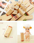 Pack of 25 Pcs Small Heart Shape Wooden Rubber Stamps with Box for DIY Craft Card and Photo Album (Red)