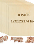 8 Pack 12 X 12 X 1/4 Inch Baltic Birch Plywood 6Mm Baltic Wood Sheet, Baltic Birch Sheets for Cricut Maker, Architectural Models, Drawing Painting Wood Engraving Wood Burning Laser