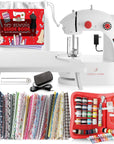 Mini Sewing Machine for Beginners Adult, 48-Piece Portable Sewing Machine, Dual Speed Small Sewing Machine, Adults and Kids Sewing Machine, Travel Beginner Sewing Machines with Sewing Kit and Book