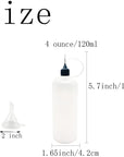 12 Pcs Precision Tip Applicator Bottles, 120Ml /4 Ounce Needle Tip Bottle, with 2 Funnel, Multicolor Lids