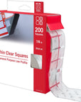 Clear Dots with Adhesive, Square | 200Pk, 7/8" Mounting Squares | Double Sided Tape for Office, Classroom, Teacher Must Haves | Thin, Low Profile | VEL-40021-USA