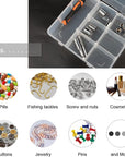 9 Grids Plastic Storage Compartment Organizer Container with Adjustable Dividers for Crafts, Earrings, Screws, Nail, Pins and More (1)