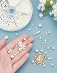 2200Pcs No Holes Pearls, White Pearl Beads Undrilled Imitated Pearl Beads Garment Acrylic Pearls for Crafting Table Scatter Floating Pearls Wedding Decor, 2/3/4/5/6/8Mm