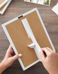 50 Pack Self Stick 9 Inch Cardboard Easel Backs, Picture Frame and Art Stand for Painting, Photos, Artwork, Crafts (White)