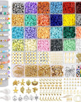 4400Pcs Clay Beads for Bracelet Making Kit, Friendship Bracelet Beads Flat Preppy Beads for Jewelry Necklace Earring Making,Aesthetic Boho Clay Beads with Charms Gifts for Teen Girls Wemen.