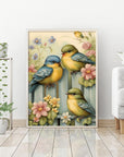 Bird Diamond Painting Kits for Adults Flower,5D DIY Full Drill round Diamond Art Gems Vertical Perfect for Home Wall Decor 12X16 Inch/30 * 40Cm