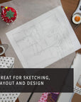 Sketching & Tracing Paper Roll, White, 12 Inches X 50 Yards (2-Pack) - for Drawing, Trace, Sketch, Sewing Pattern