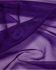 Pack of 25 Yards Long Bridal Solid Sheer Organza Fabric Bolt for Wedding Dress, Fashion, Crafts, Decorations, Backdrop, Christmas Craft Supplies, Silky Shiny Organza Fabrics 44” Wide- Dark Purple