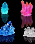 4 PCS Quartz Crystal Resin Molds, Crystal Cluster Silicone Molds Gravel Epoxy Casting Molds for Jewelry Making, Craft, Keychain