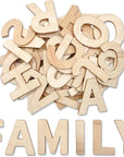 182 Pieces 2-1/2 Inch (2.5") Wooden Letters Craft Wood Letter Unfinished Alphabets with Extras Wall Decor