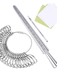 Ring Sizer Measuring Tool, Aluminum Ring Mandrel, 27 Pcs Premium Metal Ring Measurement Tool, Mens Womens Finger Gauge, 4 Sizes Ring Stick, 4 Pcs Polishing Cloth, US Ring Sizing Kit, by
