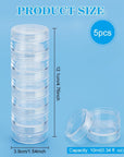 10G/10ML Stackable round Plastic Containers 5 Column(6 Layer/Column) Bead Storage Jars for Diamond Drills, Nail Art Glitters, Seed Beads