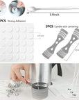 Candle Making Kit, 60Pcs Candle Wicks, 60Pcs Candle Wicks Sticker, 1Pc Candle Wax Pouring Pot, 2Pcs 3-Hole Wicks Centering Devices, 1Pc Mixing Spoon, DIY Candles Craft Tools