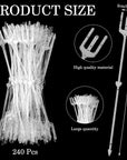 240 Pcs Floral Picks Card Holder Plastic Straight Head Flower Card Holder Stick for Card Photo Floral Bouquet Arrangement Valentine'S Day Wedding Birthday Party Decoration (Fork Shape, 9.4 Inch)