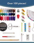 Sewing Kit for Adults and Kids - Small Beginner Set W/Multicolor Thread, Needles, Scissors, Thimble & Clips - Emergency Repair and Travel Kits - Sewing Accessories and Supplies