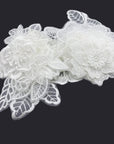 12 Pieces Flower Lace Embroidered Applique 3D Floral Sew on Patches for Clothes Repairing Decorating Wedding Dress DIY Sewing Craft (White)