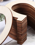 Horseshoe Wood Cutout 24Pcs Horseshoe Shape Wood Slices Unfinished Wood Chips Handicrafts Home Decorative Wooden Cutouts DIY Crafts Home Decoration Craft Projects