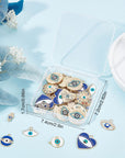 1 Box 40Pcs Evil Eye Charms Evil Eyes Charm Valentine'S Day Heart Charm Flat round Rhinestone Hamsa Hand Lucky Charms Love Charms for Jewelry Making Charm Earrings Necklace DIY Supplies