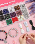 473Pcs Stone Jewelry Making Kit Crystal Stone Bracelet Making Kit for Adults, Crystal Natural Stone Healing Beads for Jewelry Making, Bracelet Making
