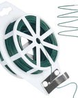 Floral Wire, 328 Feet 22 Gauge Soft Craft Wire for Wreaths, Green Florist Wire with Built-In Cutter for Flower Arrangements, Wreath Making, Christmas Ornaments, Gardening, Crafts
