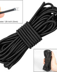 Versatile 1/8-Inch (3Mm) Elastic Cord - 10 Yards with 10 Pack Plastic Spring Cord Locks - Stretch Cord, Elastic Rope, and Drawstring Cord for Sewing, Crafting, and DIY Projects (Black)