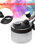 Airbrush Kit with Brush Cleaner Solution Airbrush Cleaner Kit Airbrush Holder Stand Airbrush Cleaning Pot Airbrush Spray Cleaning Efficient Cleaning of Airbrushes (Black)