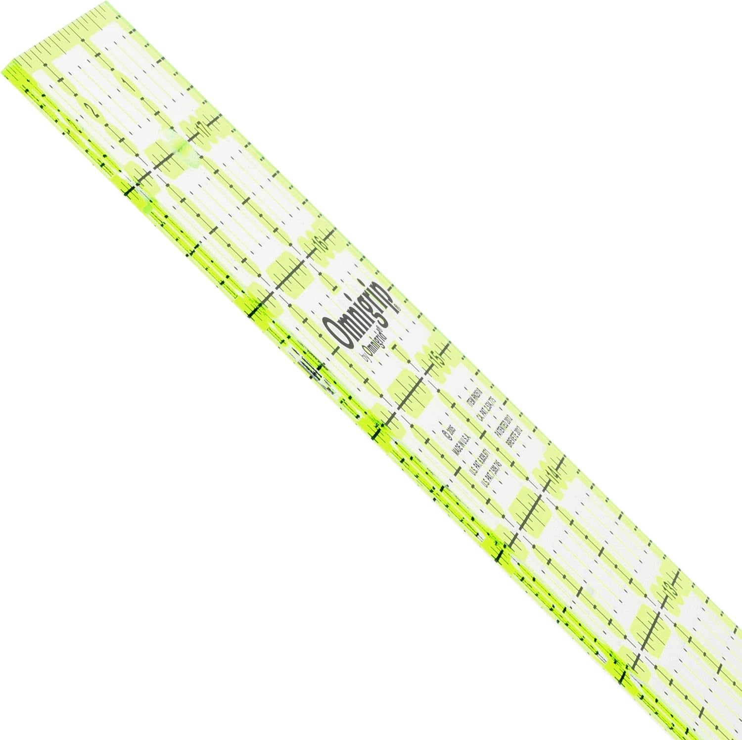 Omnigrip X 12-1/2" Non-Slip Square Quilting Ruler, Clear