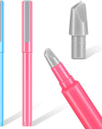 2 Pcs DIY Diamond Painting Parchment Paper Cutter Precision Craft Ceramic Blade Knife Pen for Cutting Paper Art with Replaceable Blade, Pink, Blue