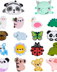 Silicone Focal Beads for Pens Characters Silicone Accessory Kit 18 Pcs Colorful round Silicone Beads for Keychain Making Bracelet Necklace Handmade Crafts (Animal)