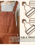 2 Pairs Overall Buckles Replacement Metal Suspender Clips with Rectangle Buckle Overall Braces Buckles DIY Button No-Sew Accessories Adjustable for Overall Bib Pants Trousers Jeans Jacket
