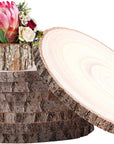 8 Pcs Wood Slices 9-10 Inches Natural Wood Rounds,Unfinished Wood Centerpieces for Tables,Round Wooden Discs,Wood Slices for Centerpieces/Crafts,Baby Shower,Weddingtable Decor, Enchanted Forest Decor