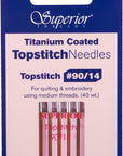 - Titanium-Coated Topstitch Needles