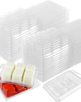 50 Packs Wax Melt Clamshells Molds,Wax Melt Containers,6 Cavity Clear Plastic Cube Tray for Wickless Wax Melt Candles