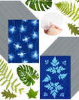 60 Sheets Sun Print Paper Cyanotype Paper Kit, A5 Sun Art Paper with 1 Plastic Tool for Sun Printing, Light Sensitive Solar Photography Paper for Kids DIY Crafts (5.8X 8.3 Inch)