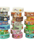 20 Rolls Cute Animals Washi Tape Set, Gold Silver Foil Cartoon Pets Decorative Tape for Bullet Journal, Planner, DIY Arts Crafts, Scrapbooking, Holiday Decoration