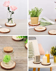 Unfinished Natural Wood Slices with Bark - 20 Pcs 3.5-4 Inch Wood Craft Kit, DIY Kids Arts and Crafts Coasters Christmas Ornaments Rustic Wedding Decorations