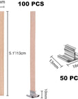 230 PCS Wooden Candle Wicks for Candle Making 0.5Mm Natural Candle Wood Wicks Wick Stickers Wick Clips Candle Cores Kit for DIY Candle Making Craft